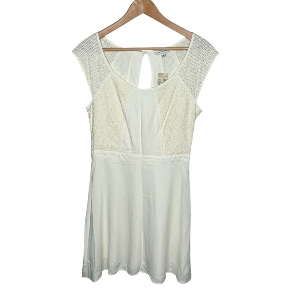 New American Eagle Women’s Lace Detail Dress Size 6 Cream BNWT